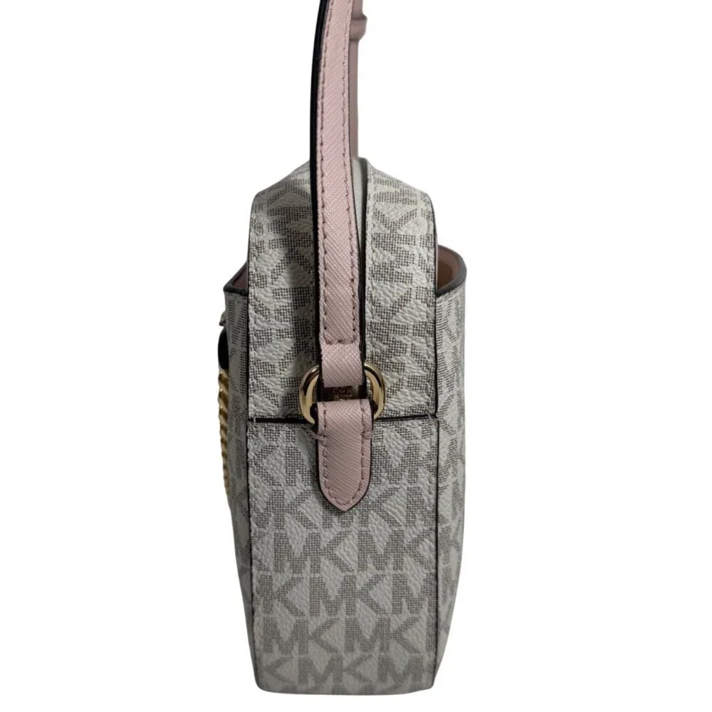 Michael Kors Jet Set East West Large Logo Powder Blush Multi Color Crossbody Ba